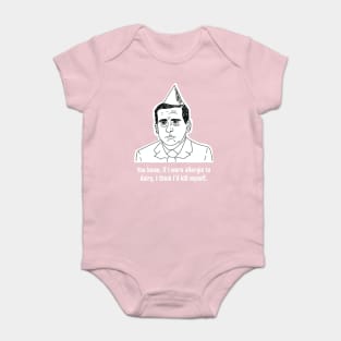 Michael Scott • Allergic to Dairy • The Office Black Shirt Baby Bodysuit